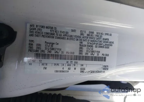 2015 Ford Focus Se из США, поврежденный, VIN 1FADP3F28FL264099